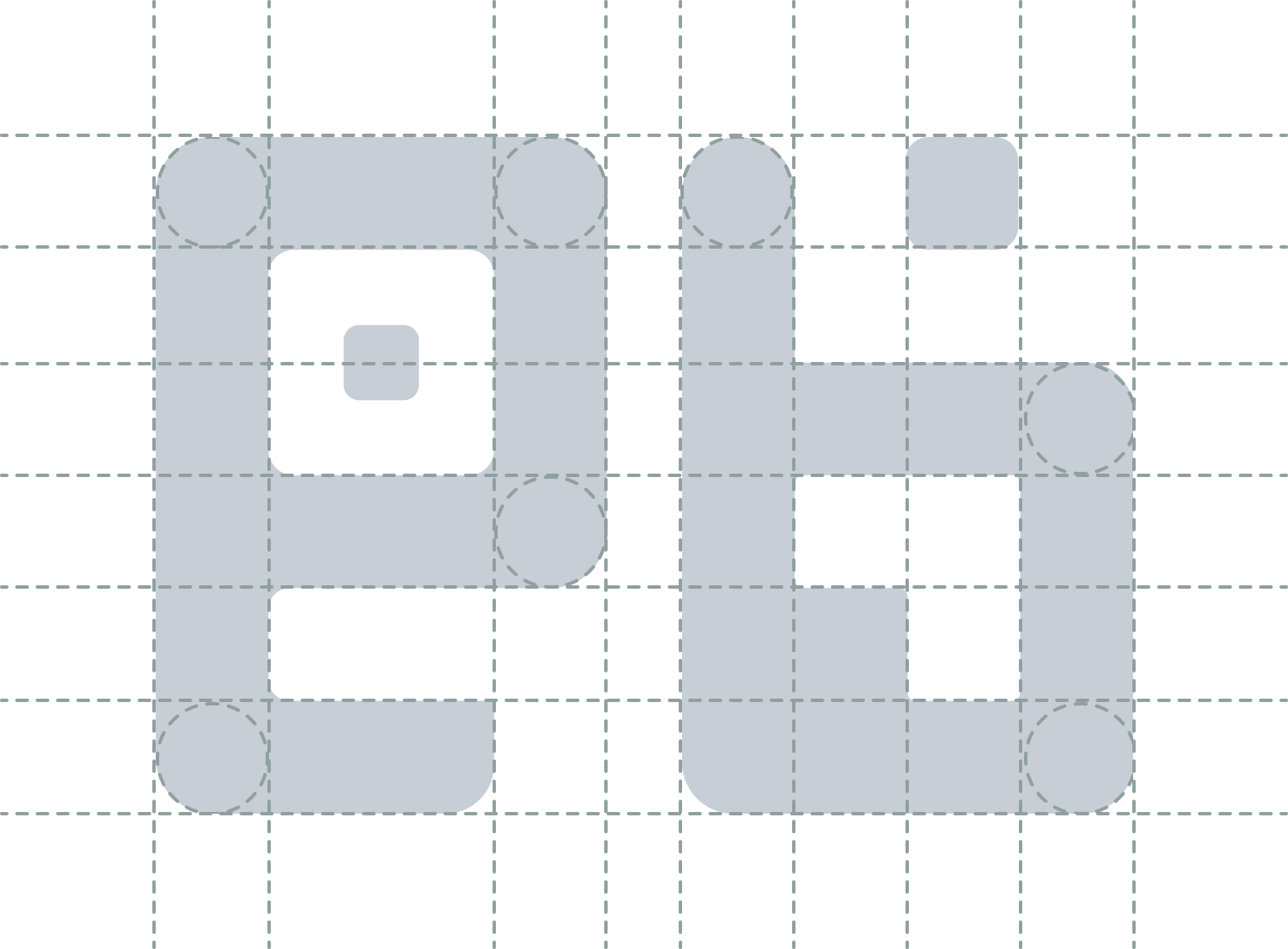 EasyBills logo construction grid — geometric proportions and spacing of the e and b mark